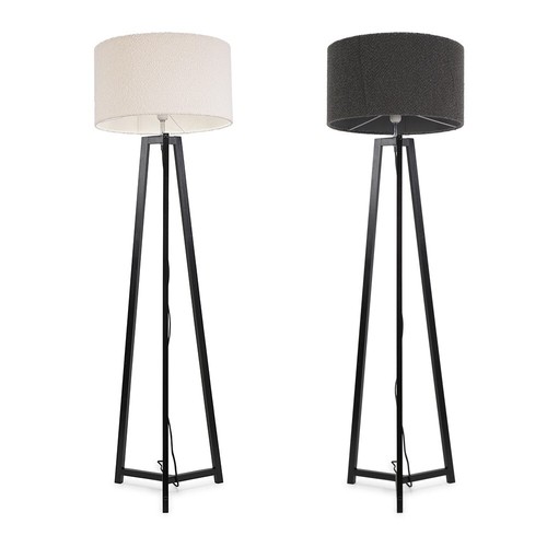 Black wooden tripod floor lamp - black,