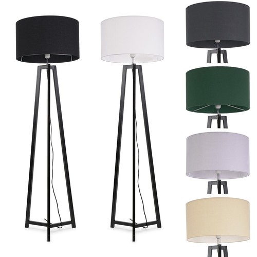 Black wood tripod floor - floor, lamp
