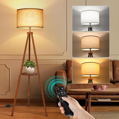 Solid wood tripod - floor, lamp