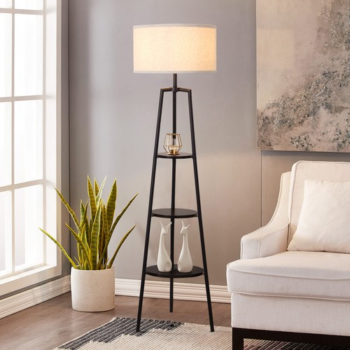 Wooden tripod floor - tripod, lamp