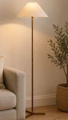 Tripod floor lamp brass effect - tripod,