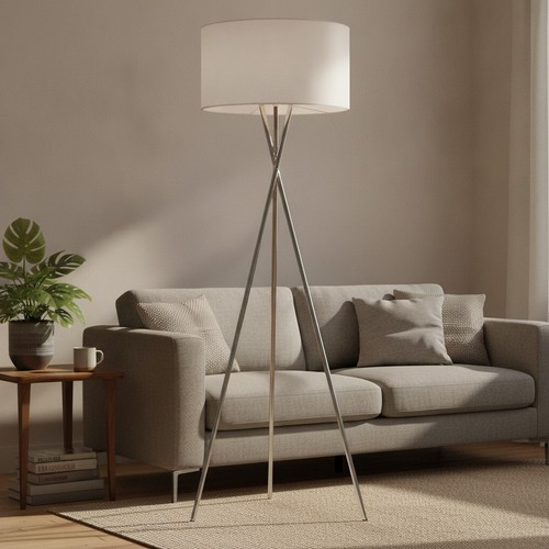 Modern polished chrome tripod - polished,